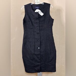 Breeches Charcoal Gray Wool Button down Sleeveless Dress Sz 6